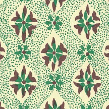 Green and Brown Stamped Flower Print Italian Paper ~ Carta Varese Italy
